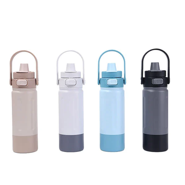 زجاجة رياضية من الفولاذ المقاوم للصدأ بمقبض